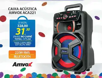 Lojas Cem Caixa acústica amvox aca221 oferta