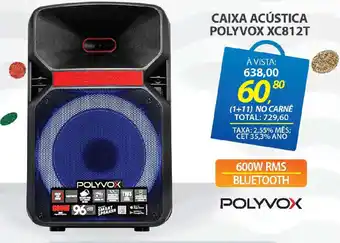 Lojas Cem Caixa acústica polyvox xc812t oferta