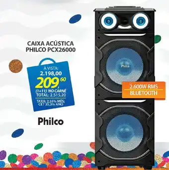 Lojas Cem Caixa acústica philco pcx26000 oferta