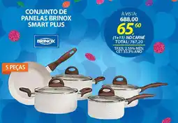 Lojas Cem Conjunto de panelas brinox smart plus oferta