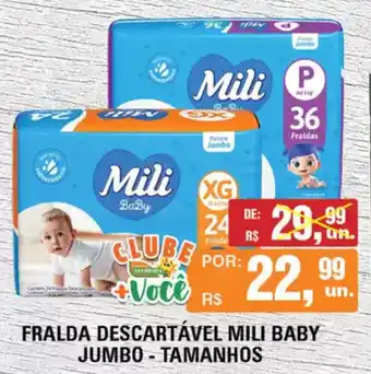 Supermercados Alvorada Fralda descartável mili baby jumbo tamanhos oferta