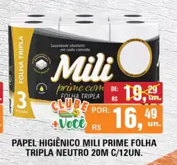 Supermercados Alvorada Papel higiênico mili prime folha tripla neutro 20m oferta