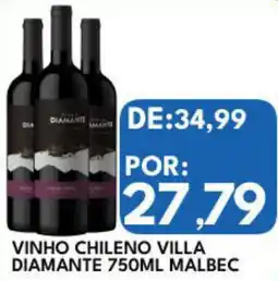 Rancho Bom Supermercados Vinho chileno villa diamante  malbec oferta