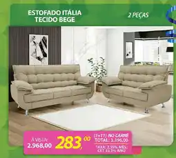 Lojas Cem Estofado itália tecido bege oferta