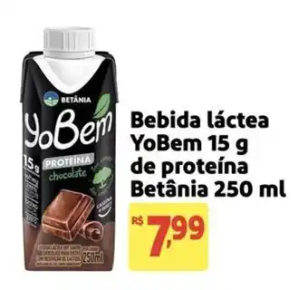 Mercado Extra Bebida láctea YoBem 15 g de proteína Betânia oferta