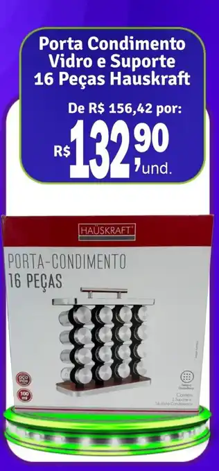 Cocipa Porta Condimento Vidro e Suporte 16 Peças Hauskraft oferta