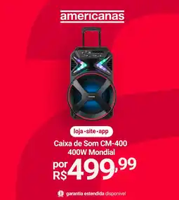 Lojas Americanas Caixa de Som CM-400 400W Mondial oferta