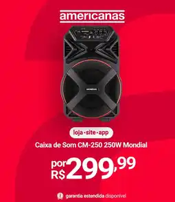 Lojas Americanas Caixa de Som CM-250 250W Mondial oferta