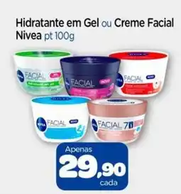 Nordestão Hidratante em Gel ou Creme Facial Nivea pt oferta