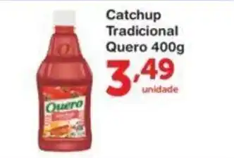 Roldão Catchup Tradicional Quero 400g oferta