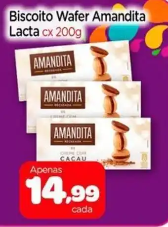 Nordestão Biscoito Wafer Amandita Lacta oferta