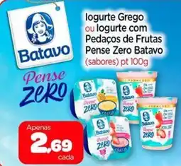 Nordestão logurte Grego ou logurte com Pedaços de Frutas Batavo Pense Zero Batavo oferta