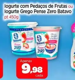 Nordestão logurte com Pedaços de Frutas ou logurte Grego Pense Zero Batavo oferta