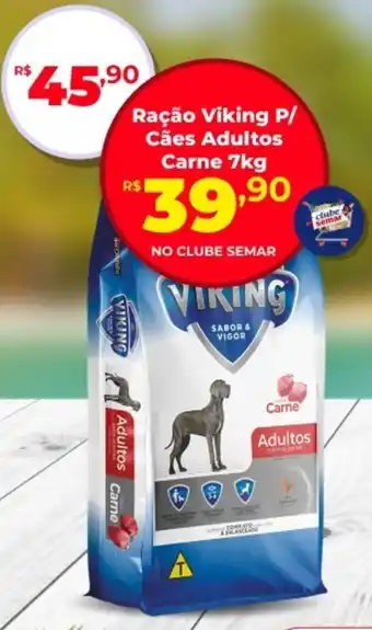 Semar Supermercado Ração Viking P/ Cães Adultos Carne oferta