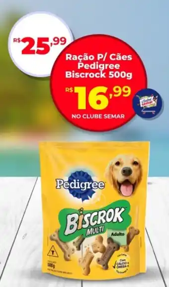 Semar Supermercado Ração P/ Cães Pedigree Biscrock oferta