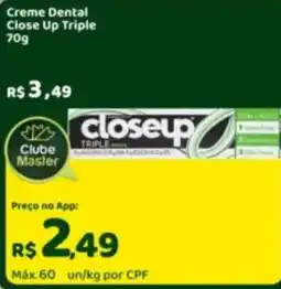 Master Supermercados Creme Dental Close Up Triple oferta