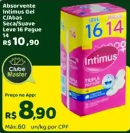 Master Supermercados Absorvente Intimus Gel C/Abas Seca/Suave oferta