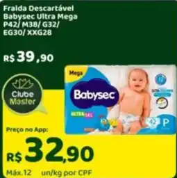 Master Supermercados Fralda Descartável Babysec Ultra Mega oferta