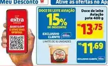 Mercado Extra Aviação - doce de leite pote oferta