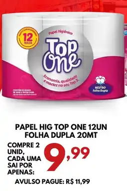 Rede Plus Supermercados Papel hig top one 12un folha dupla 20mt oferta