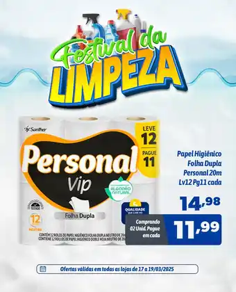 Supermercados Big Compra Papel Higiênico Folha Dupla Personal 20m oferta