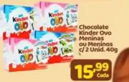 X Supermercados Chocolate Kinder Ovo Meninas ou Meninos oferta