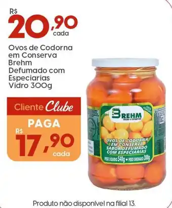 Supper Rissul Ovos de Codorna em Conserva Brehm Defumado com Especiarias Vidro oferta