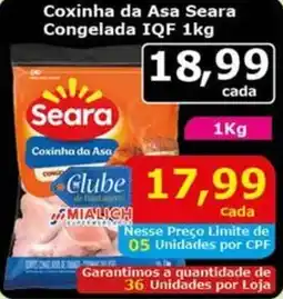 Mialich Supermercados Coxinha da Asa Seara Congelada IQF oferta