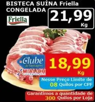 Mialich Supermercados Bisteca suína friella congelada oferta