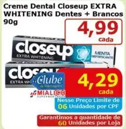 Mialich Supermercados Creme Dental Closeup EXTRA WHITENING Dentes + Brancos oferta