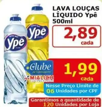 Mialich Supermercados Lava louças líquido ypê oferta