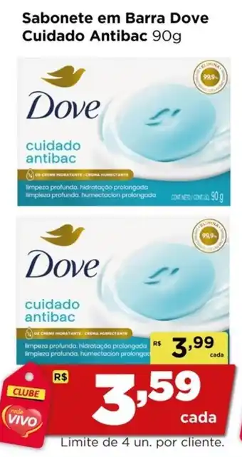 Rede Vivo Sabonete em Barra Dove Cuidado Antibac oferta