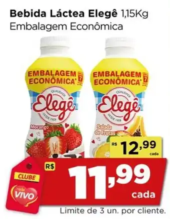 Rede Vivo Bebida Láctea Elegê Embalagem Econômica oferta