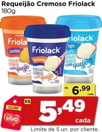 Rede Vivo Requeijão Cremoso Friolack oferta