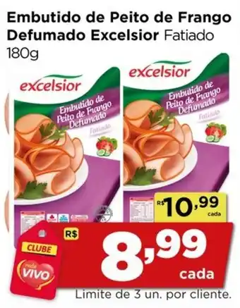 Rede Vivo Embutido de Peito de Frango Defumado Excelsior Fatiado oferta