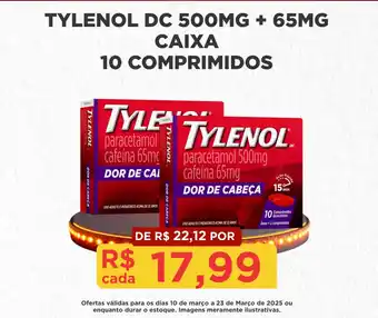 Farmácia Gota mais Tylenol dc 500mg + 65mg caixa 10 comprimidos oferta