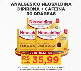 Farmácia Gota mais Analgésico neosaldina dipirona + cafeina 30 drágeas oferta