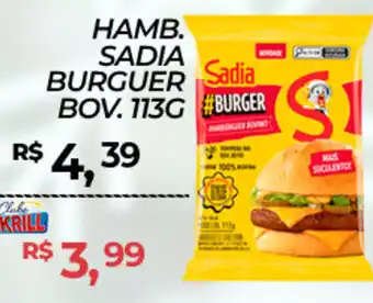 Rede Krill Hamb. sadia burguer bov. oferta