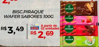 Rede Krill Bisc.piraque wafer sabores oferta