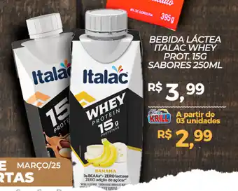 Rede Krill Bebida láctea italac whey prot. 15g sabores oferta