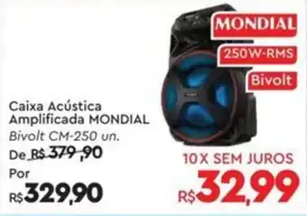 Komprao Atacadista Caixa Acústica Amplificada MONDIAL Bivolt CM-250 un. oferta