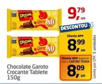 Tenda Atacado Chocolate Garoto Crocante Tablete oferta