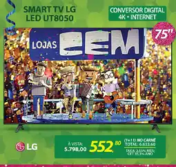 Lojas Cem Smart tv lg led ut8050 oferta