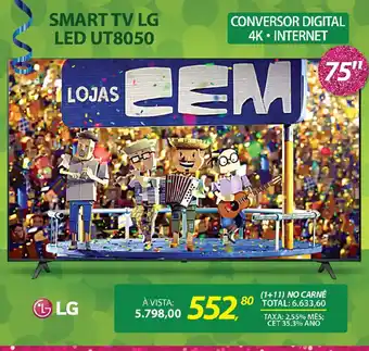 Lojas Cem Smart tv lg led ut8050 oferta