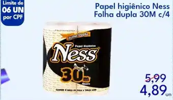 Supermercados Baklizi Papel higiênico Ness  Folha dupla 30M c/4 oferta