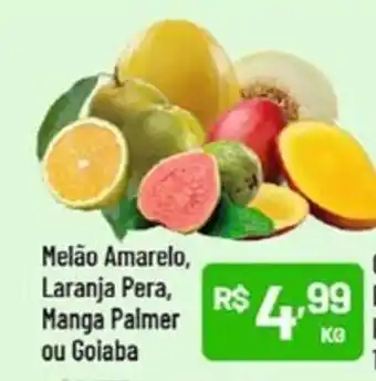 Supermercados Goes Melão Amarelo, laranja Pera, Manga Palmer ou Goiaba oferta