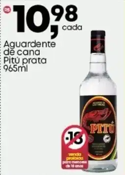 Frangolândia Aguardente de cana Pitú prata oferta