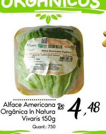 Giassi Supermercados Alface Americana Orgânica In Natura Vivaris oferta