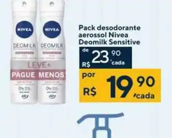 Drogaria Coop Pack Desodorante Aerossol Nivea Deomilk Sensitive oferta