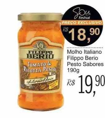 Festval Molho Italiano Filippo Berio Pesto Sabores oferta